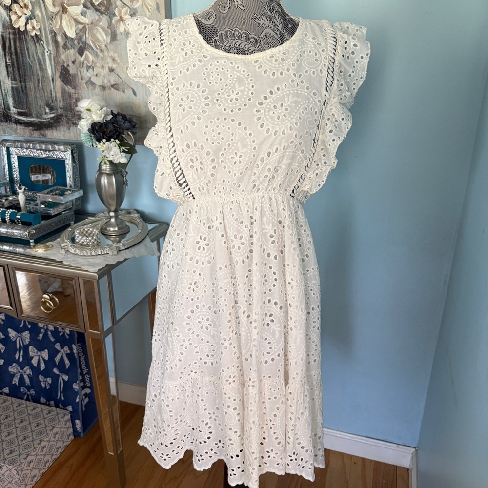Lungo L’Arno ivory Ruffled Cut-Out Midi Sundress (made in Italy)